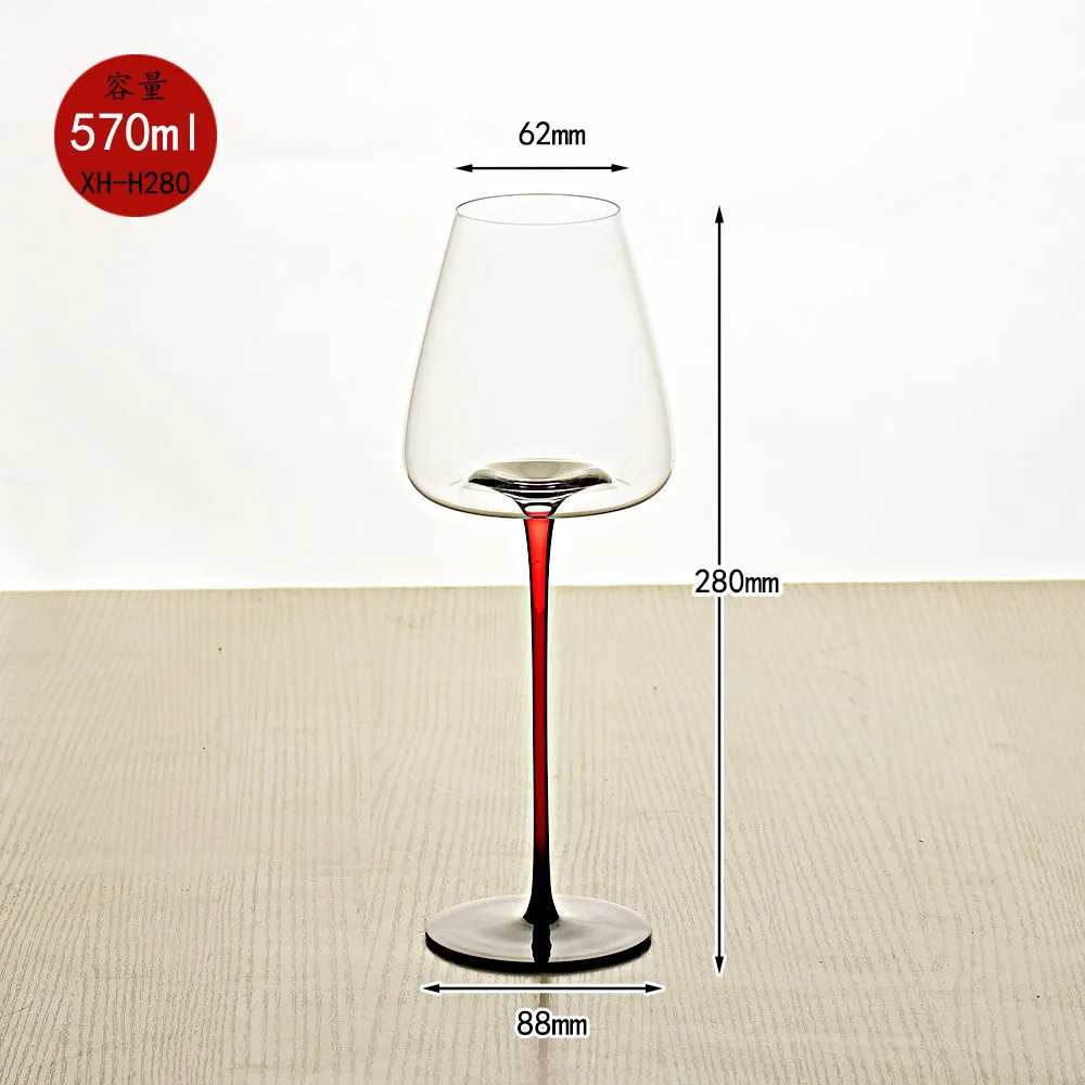 Black Bow Tie Burgundy Red Wine Glass Pot Belly Home Nordic Light Luxury Crystal Glass Grape French Red Stem Goblet