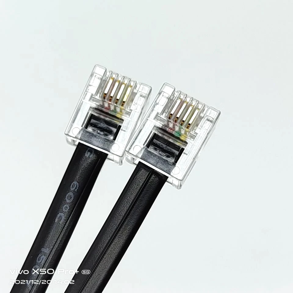 Fcc68 standard 6p4c telephone line cable external thread RJ11 telephone line