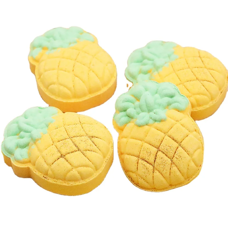 OEM Natural Organic Aromatherapy Bath Bomb Fruit Pineapple explosion bath salt essential oil bath bomb For Body Cleaning