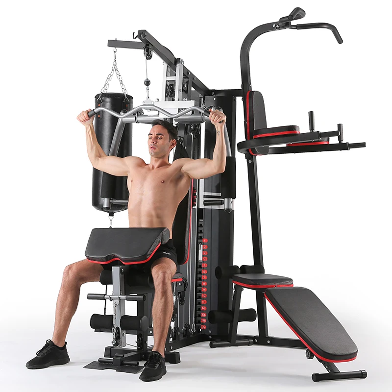 Multi Station Gym Equipment Home 3 Stations Training Strength Large Comprehensive Training Device