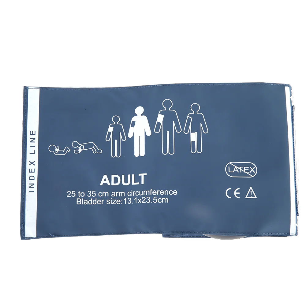 Высококачественная многоразовая синяя полиуретановая манжета, одна трубка 25-35 см, манжета для измерения артериального давления в мочевом пузыре