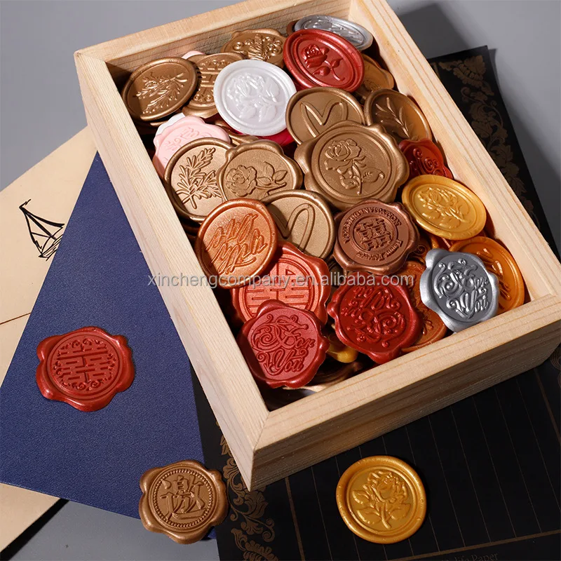 Custom logo decoration used self adhesive wax seal sticker