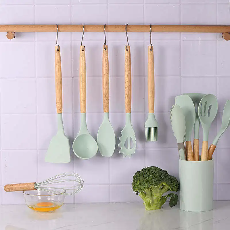 China Manufacture Kitchen Utensils Spatula sets Baking Cooking Egg Whisk Spatula Brush Cookware Set
