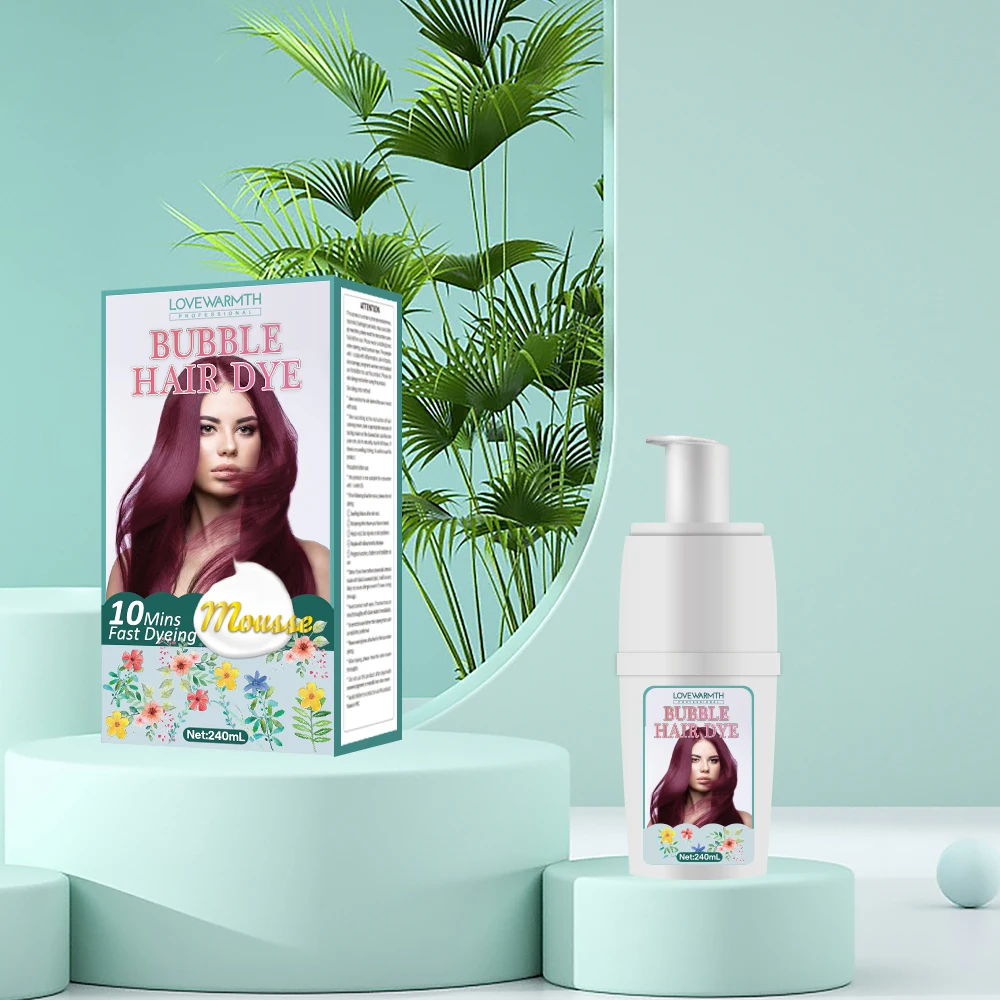 Easy Use New Arrival Bubble Black Hair Dye Botanical Bubble Hair Dye
