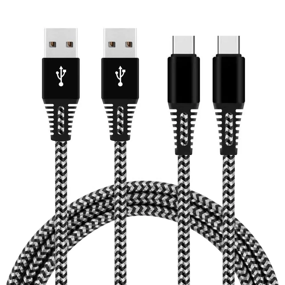 1M nylon braided OEM USB C charger Data cable mobile phone type c charging cable