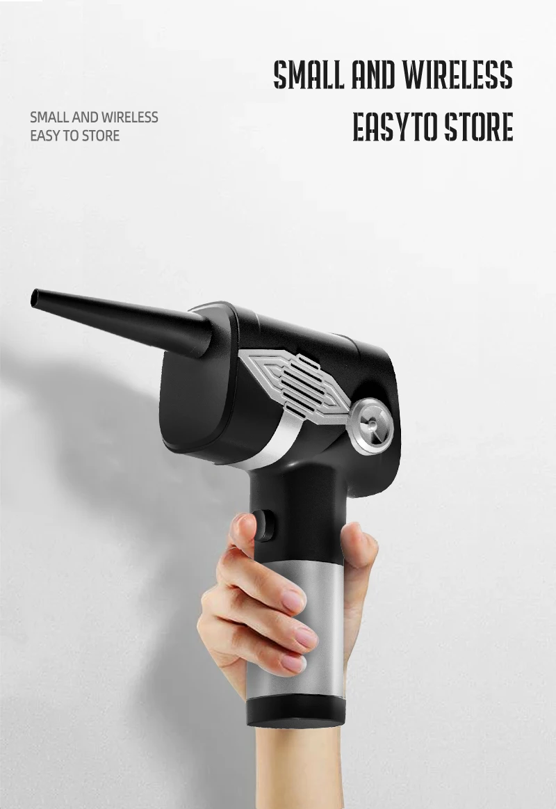 Cordless Air Duster Electric Can Replacement for Compressed Air Can Spray Duster Can for Computer Cleaning Built-in LED light