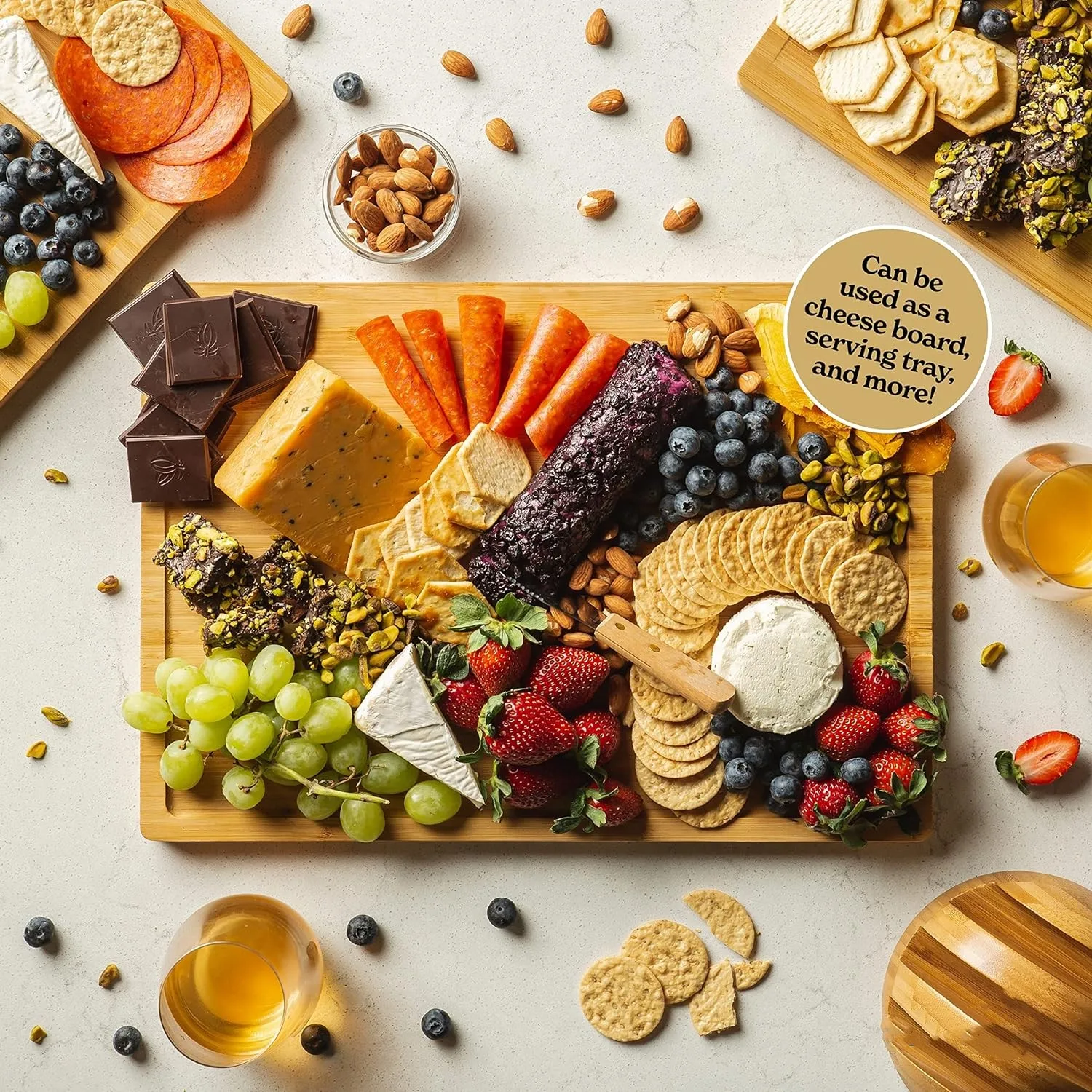 Large Bamboo Cutting Board Set Bracket for Kitchen Home Decor Wooden Cutting Board Set Wholesale Product