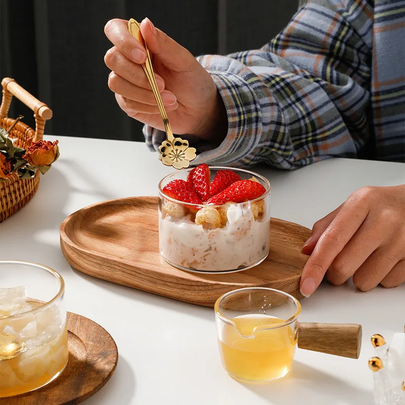 High temperature resistant salad bowl ice cream bowl yogurt dessert bowl glass tableware set