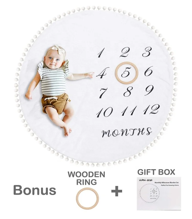 Нейтральный круглый фланелевый коврик с принтом для новорожденных игровой уникальные одеяла подарок будущей мамы