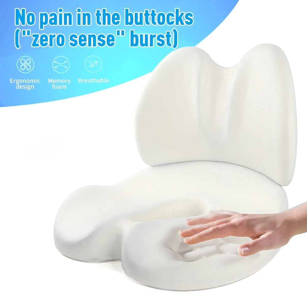 orthopedic Ergonomic Design Pain Relief Office chair Cotton Anti Slip Memory Foam lumbar pillows seat cushions
