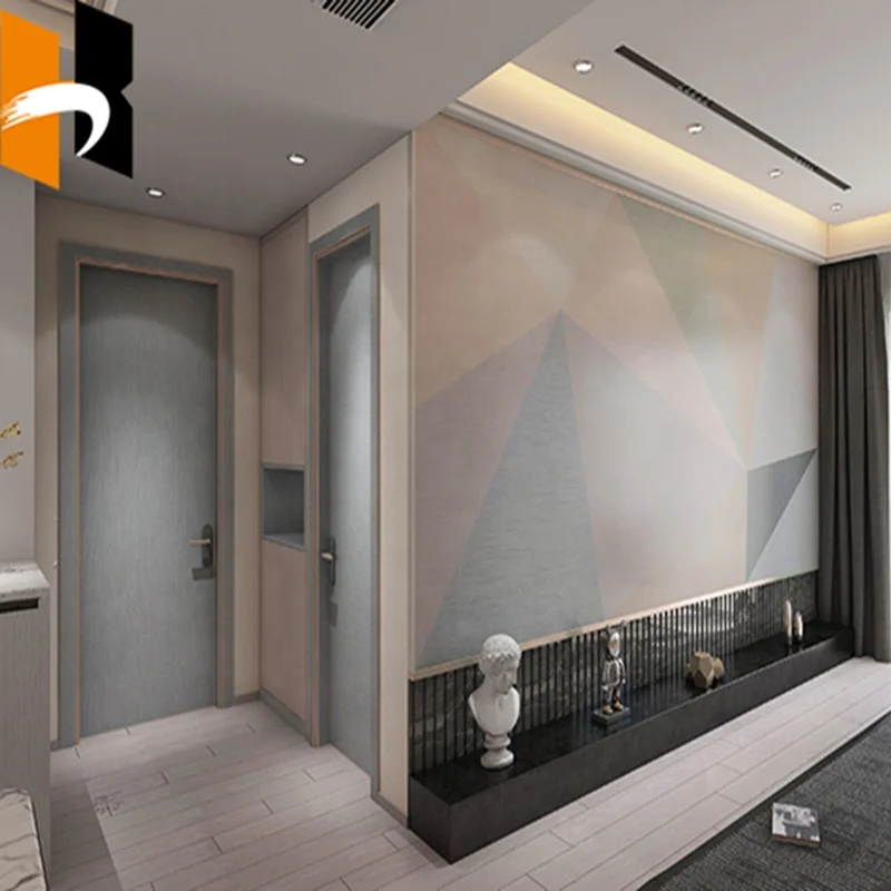 Modern Design Luxury Soundproof Stoving Varnished Interior Wooden Door