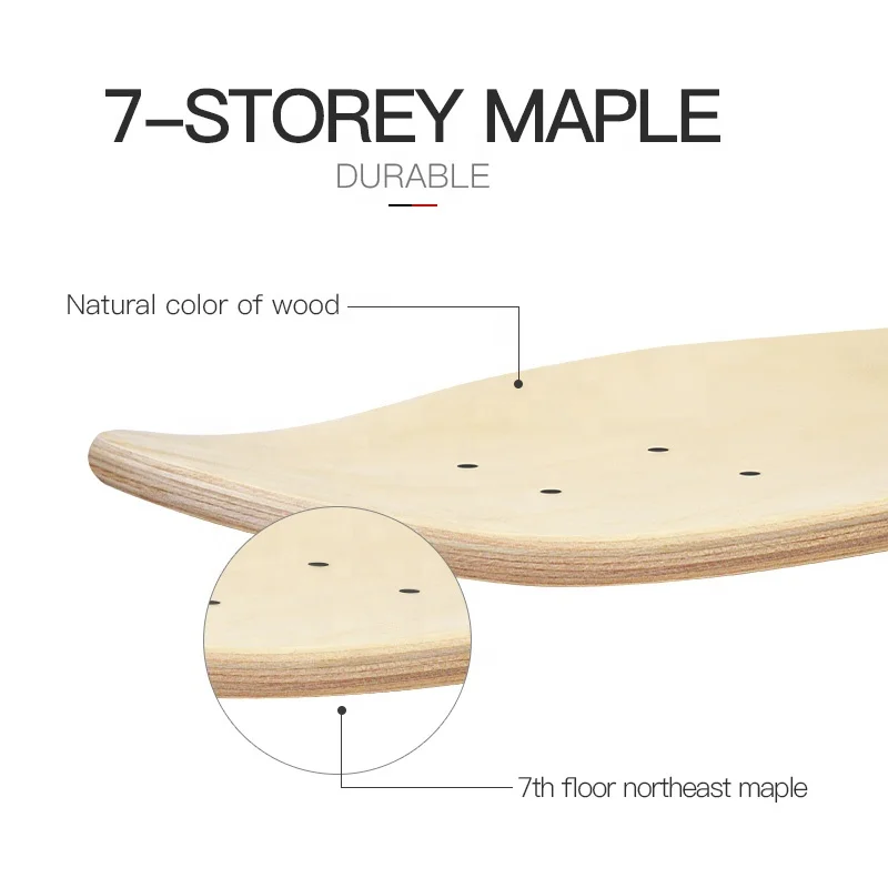  Wholesale 7Ply Oem Blank Custom Maple Old School Skate Surf Skateboard