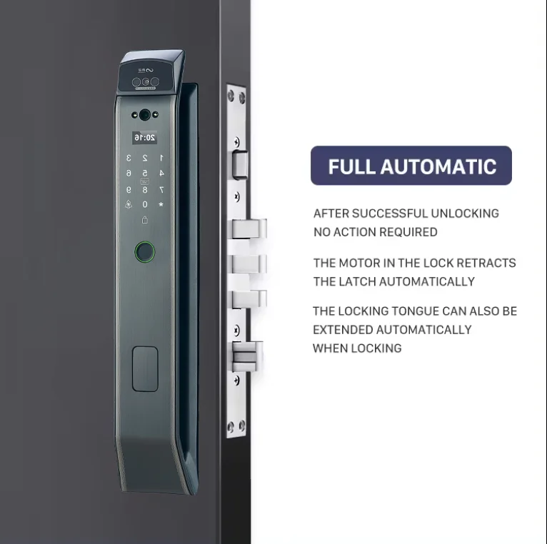 LEZN K17 Factory Price Fingerprint Smart Door Lock RFID WIFI Password Keyless Apartment Room Lock Tuya APP Digital Door Lock
