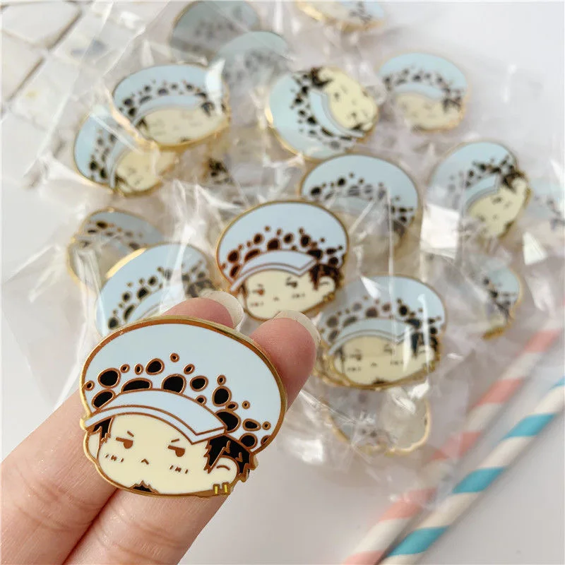 High Quality Animation Wearable Pirate King Cute Lapel Metal Badge Pin