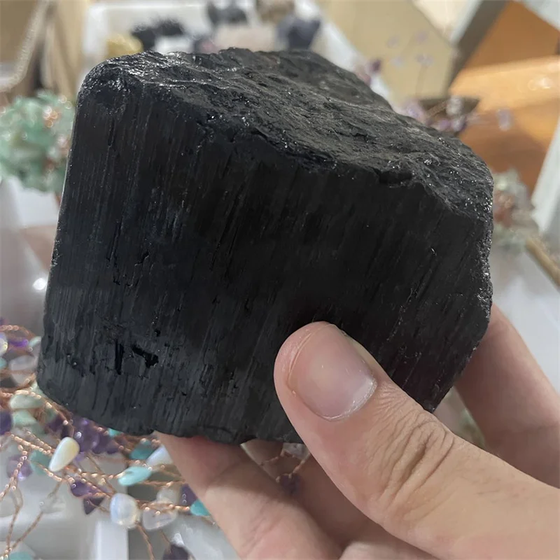 High Quality Natural Rough Stone Crystal Mineral Specimen Black Tourmaline Raw Stone