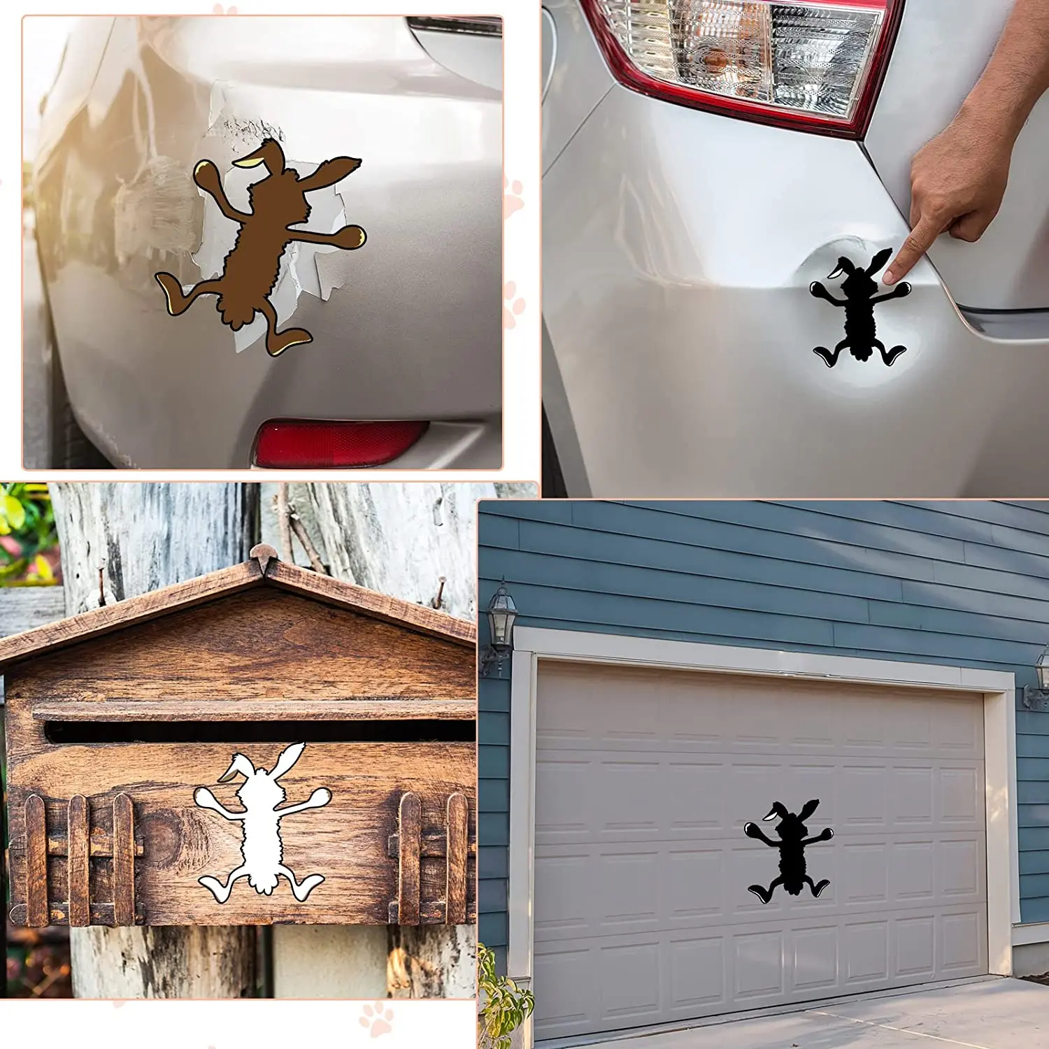 Funny Vinyl Dent Fix Car Decal Wile E Coyote Sticker Hitting Wall Decal Splat Graphic Car Decal Truck Window Stickers