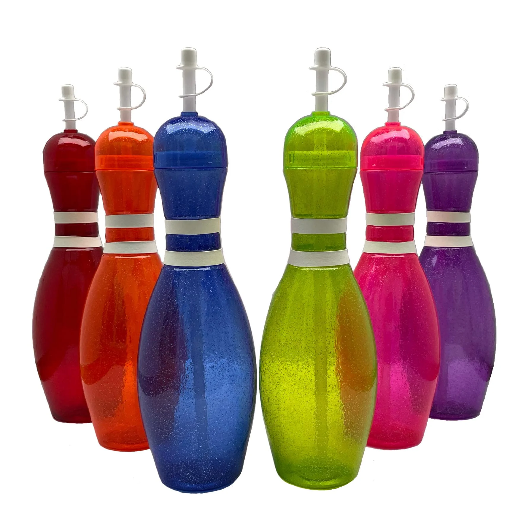 Custom bowling pin sipper cups plastic bowling pin cup bowling pin shaped water bottle with straws and lids