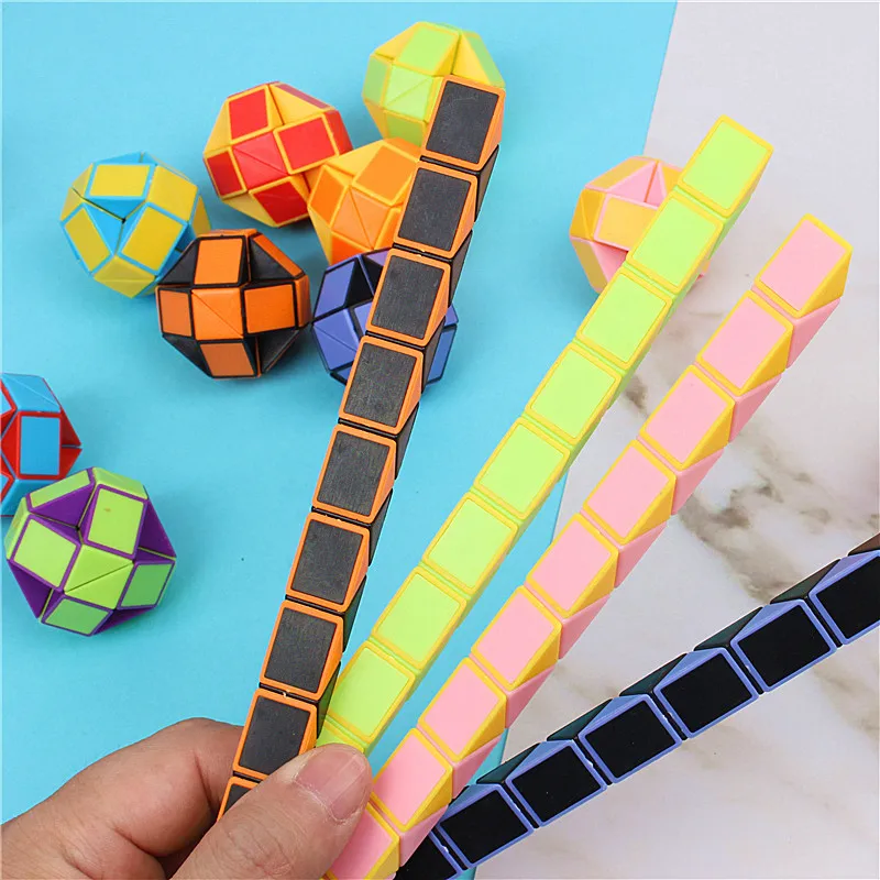 Folding Magic Snake Ruler Puzzle Antistress Cube Educational Toy for Kids Birthday Party Favors Goodie Bags School Reward#MR-03
