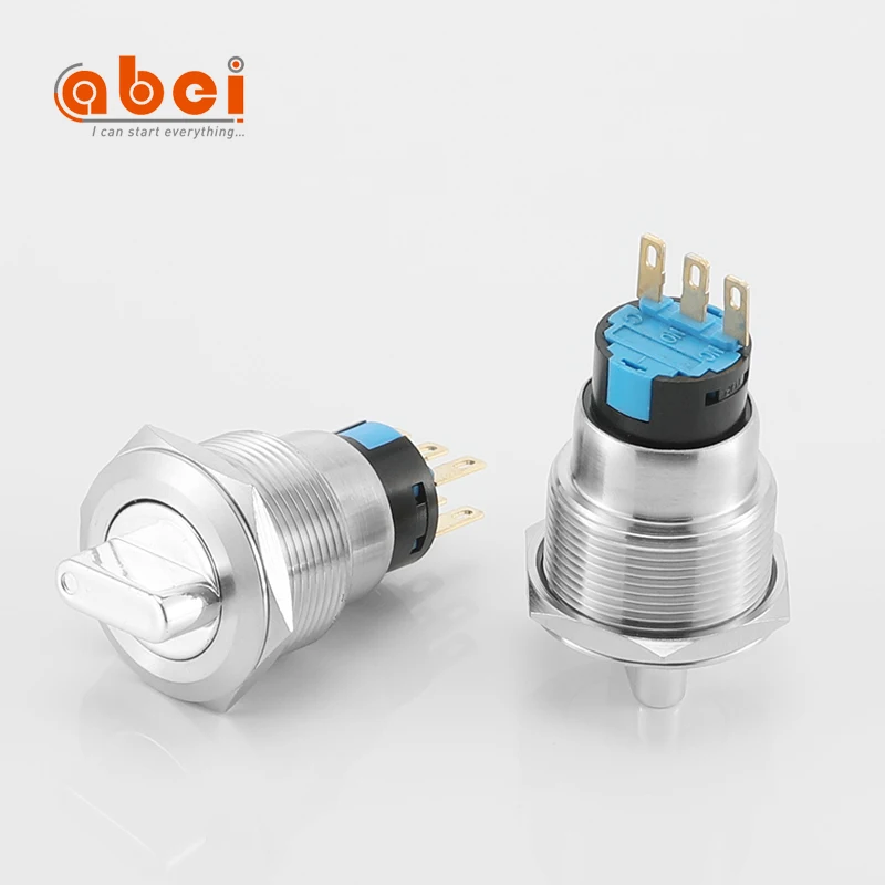 
ABEI 19mm metal 2/3 positions on off waterproof electronic lock/momentary knob rotary switch 