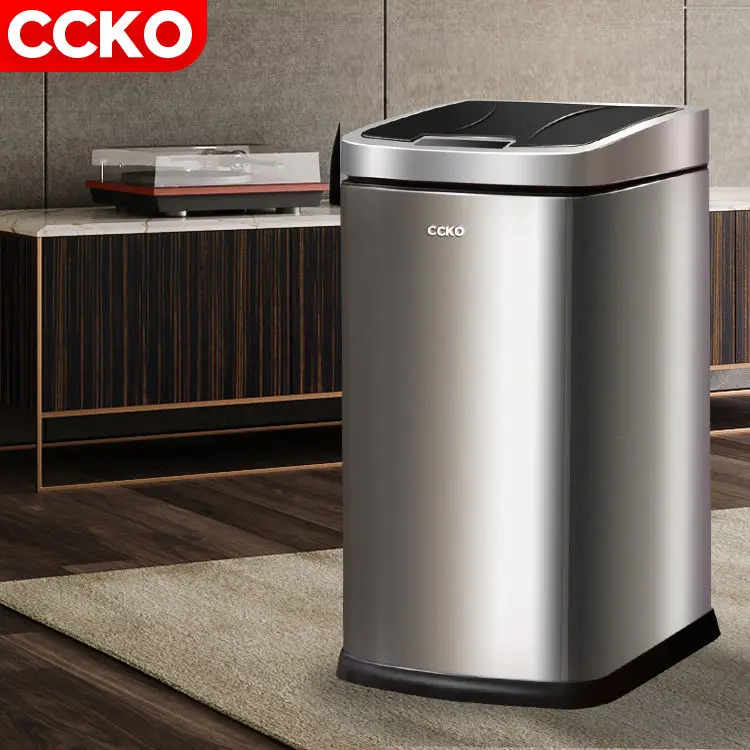 Gold Hotel Kitchen Stainless Steel Sensor Garbage Bin Automatic Dustbin Smart Trash Can Electric Garbage Can Smart Waste Bins