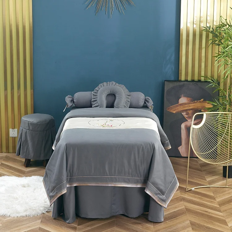 High Quality Salon Use Comfortable Bed Sheets set Bedspreads 4 pcs spa massage table sheet cover set