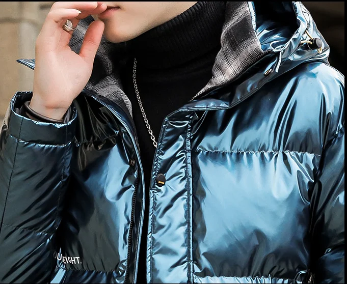Custom Winter Jacket Shiny Puffer Coat New Fashion Puffer Jacket With Hood For Mens