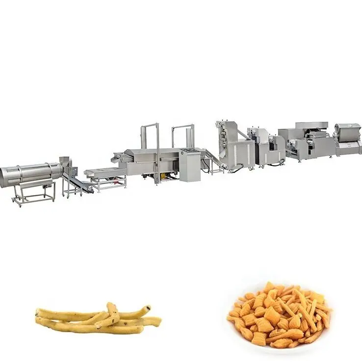 100kg/h twin screw extruded wheat flour fried snack machine tortilla food making machine fried food processing lines