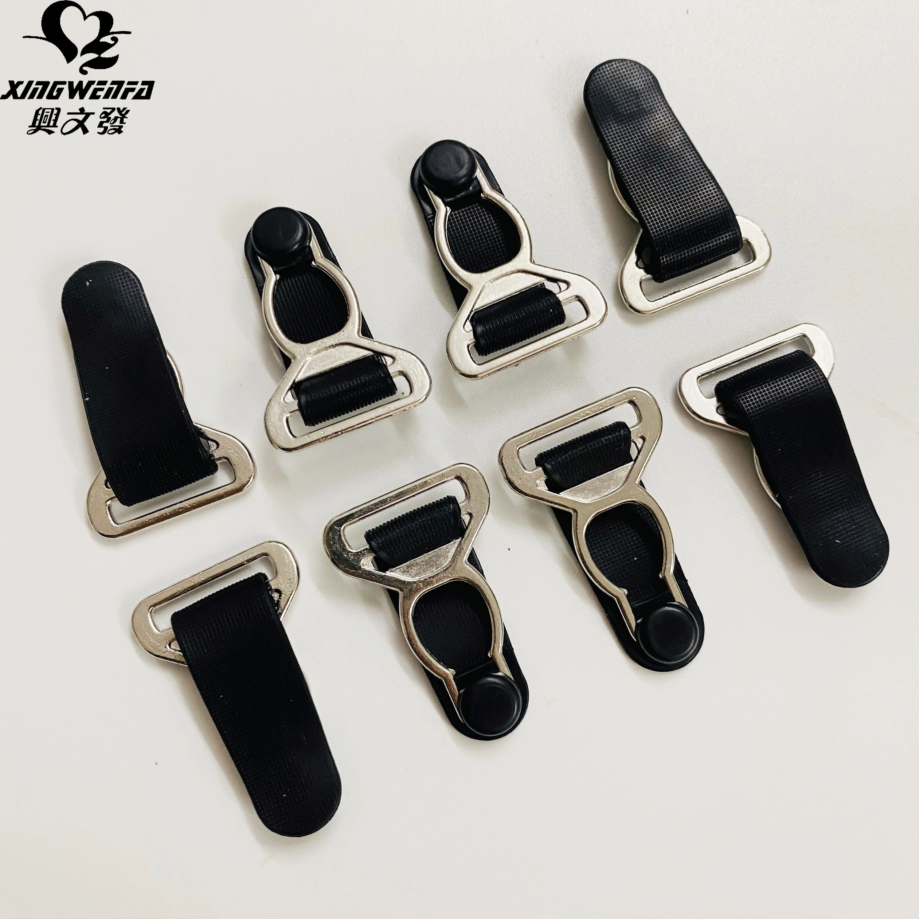 Garment accessories 15mm gold silver Zinc alloy adjustable garter belt hook clip