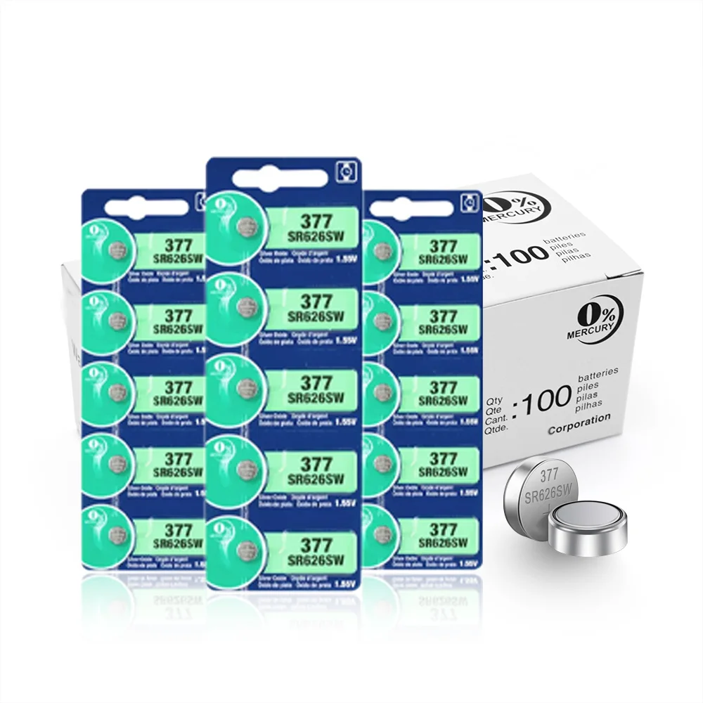 wholesale single pack 10pcs SR626SW 377 SR927SW 395 watch battery button battery silver oxide for murata