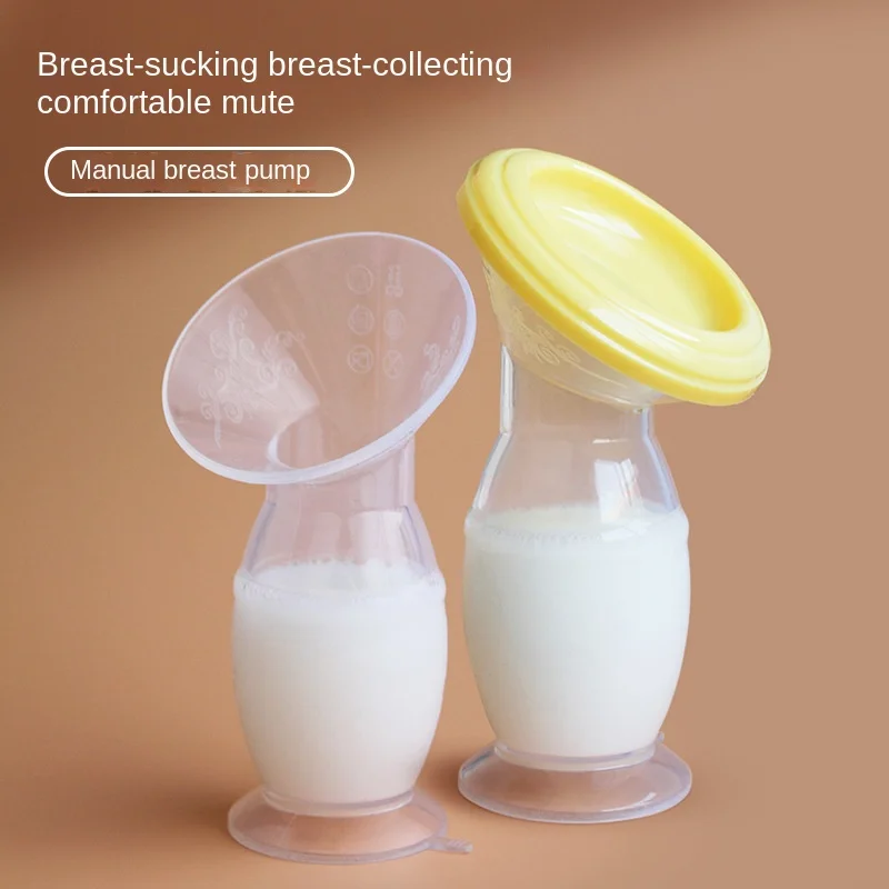 Hand free breast pump manual breast milk collection portable suction cup bottom milk collector non electric milking machine