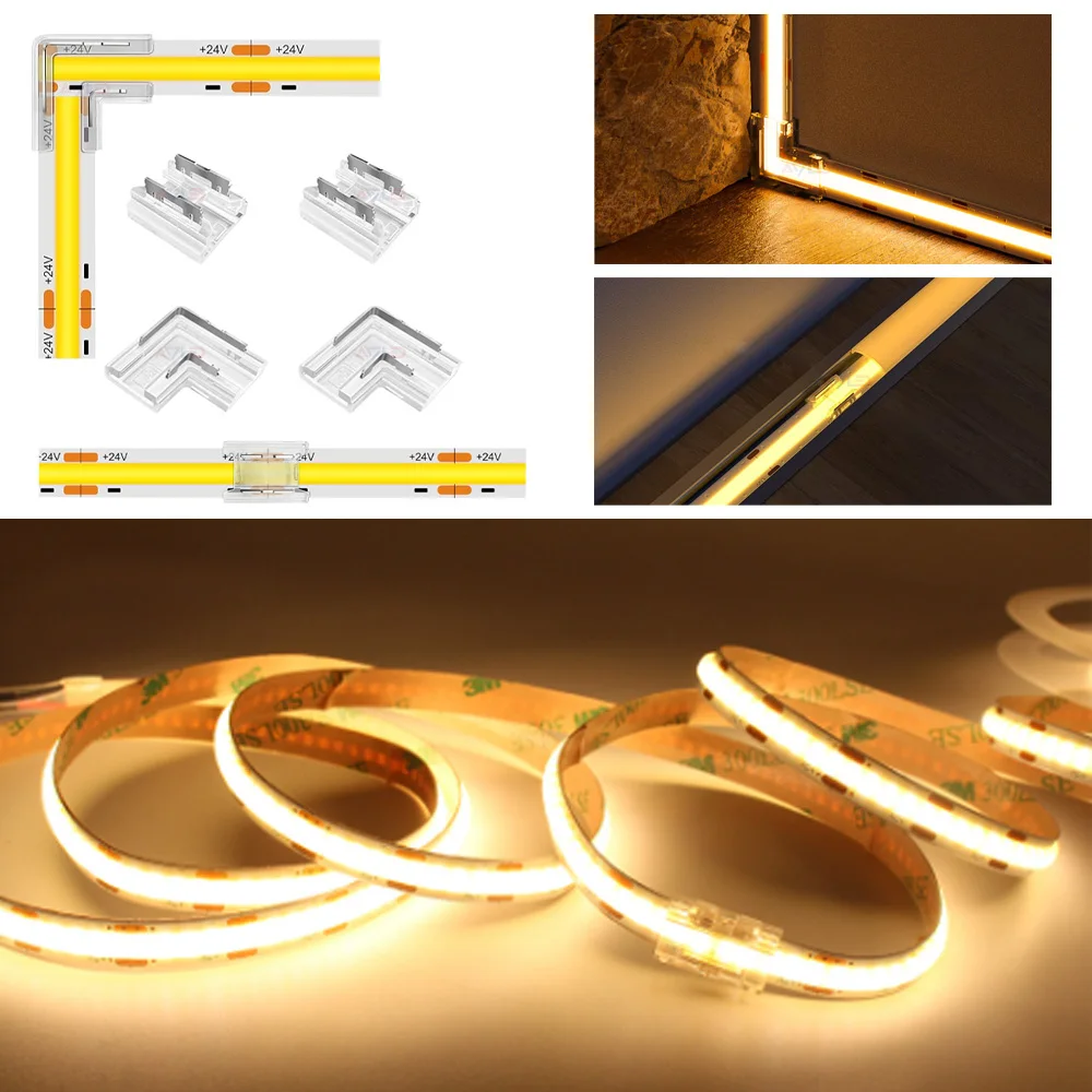 cob led strip corner connectors 5mm 8mm 10mm 12mm 2 3 4 pin cob led strip connector