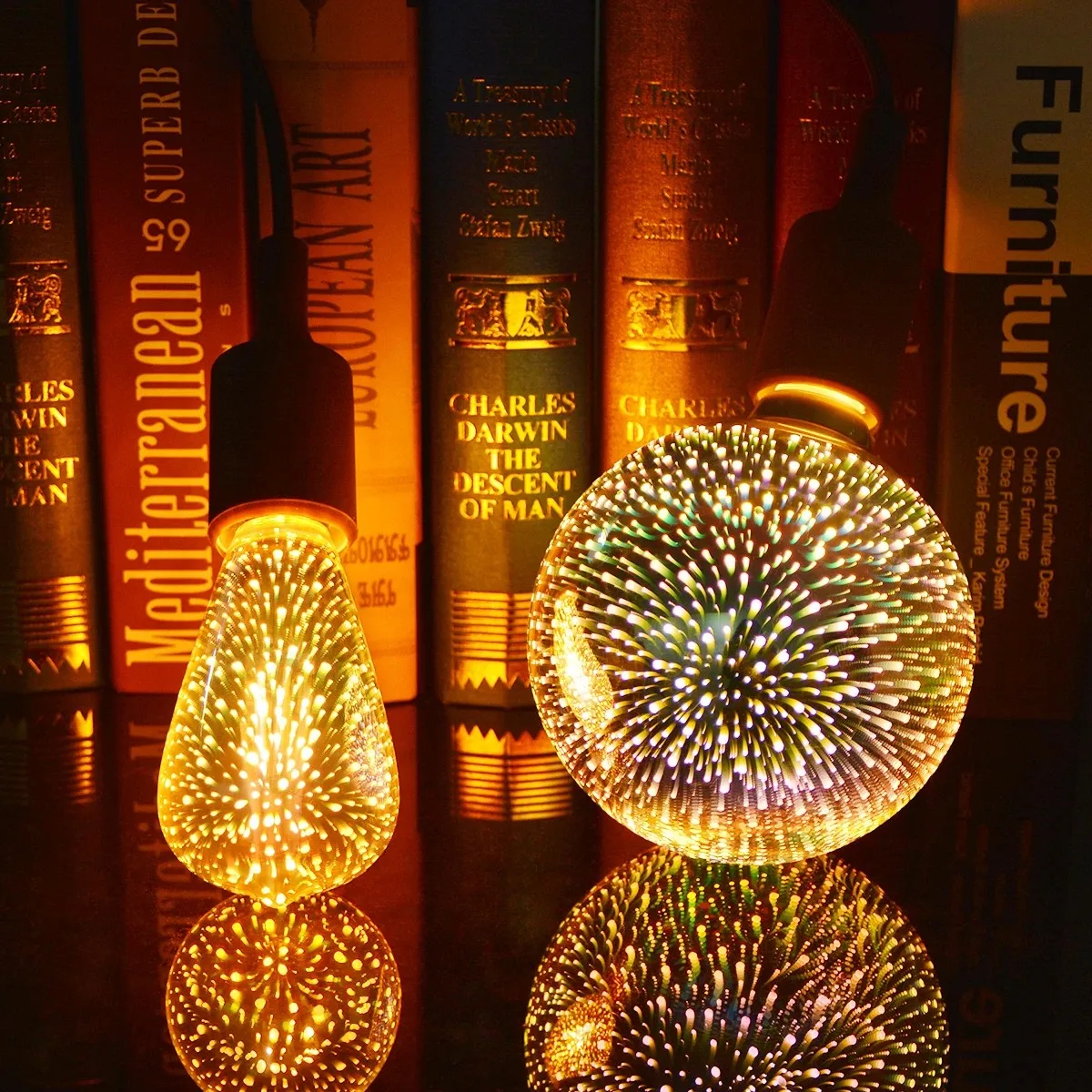 3d Led Firework Lamp Light Bulb Heart Edison E27 110v 220v Near Year Decoration Copper Wire 6w Holiday Night Novelty Christmas