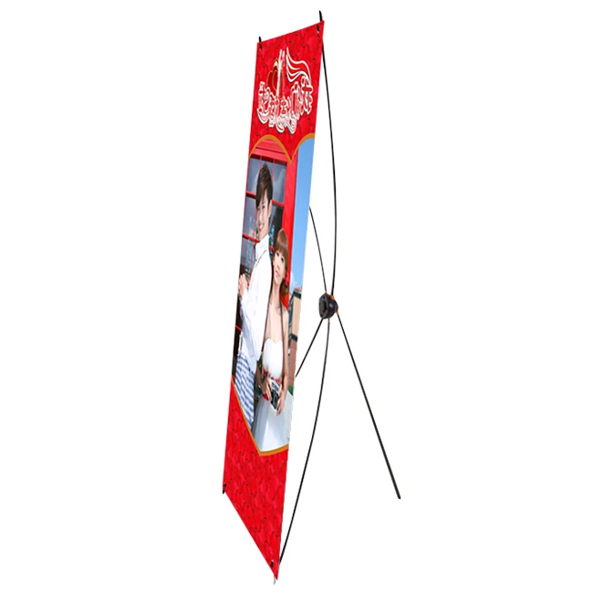 60*160 80*180 Economic Advertising Portable X Banner Display Stand Retractable X Banner For Exhibition Booth