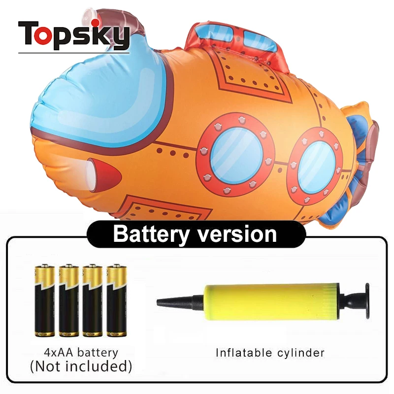 Cartoon Submarine Inflatable Electric Water Gun Summer Outdoor Interactive Game Electric Automatic Water Gun Toys for Kids