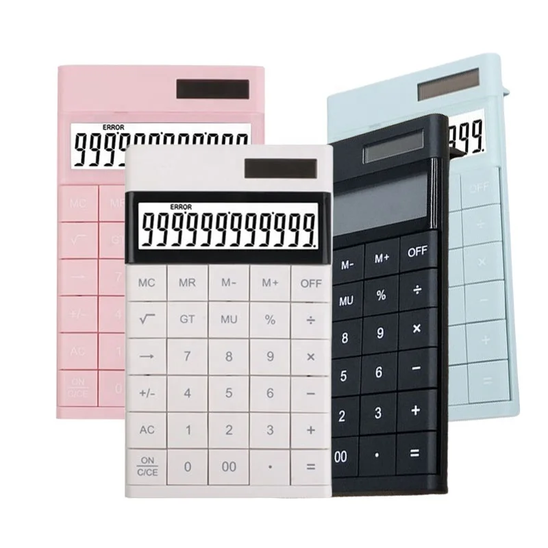 Creative Gift Advertising LOGO Calculator High Beauty Fashion Student Calculator(12-Digit,Dual Power)