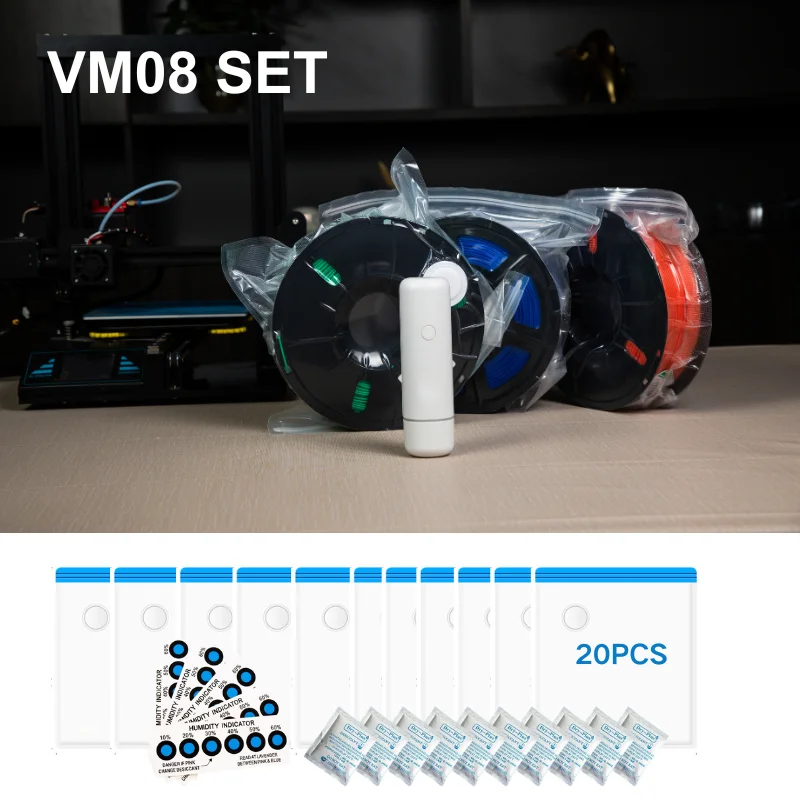 Extruder Machine Carbon Fiber Filament 3d Printer Filament Storage Bag Vacuum Pump With 20 Thicken Spool Storage Sealing Bags