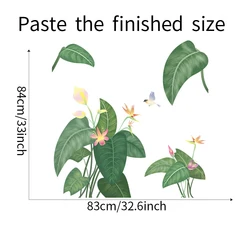 Tropical green plants leaves flowers bedroom living room porch home wall decoration wall stickers self-adhesive