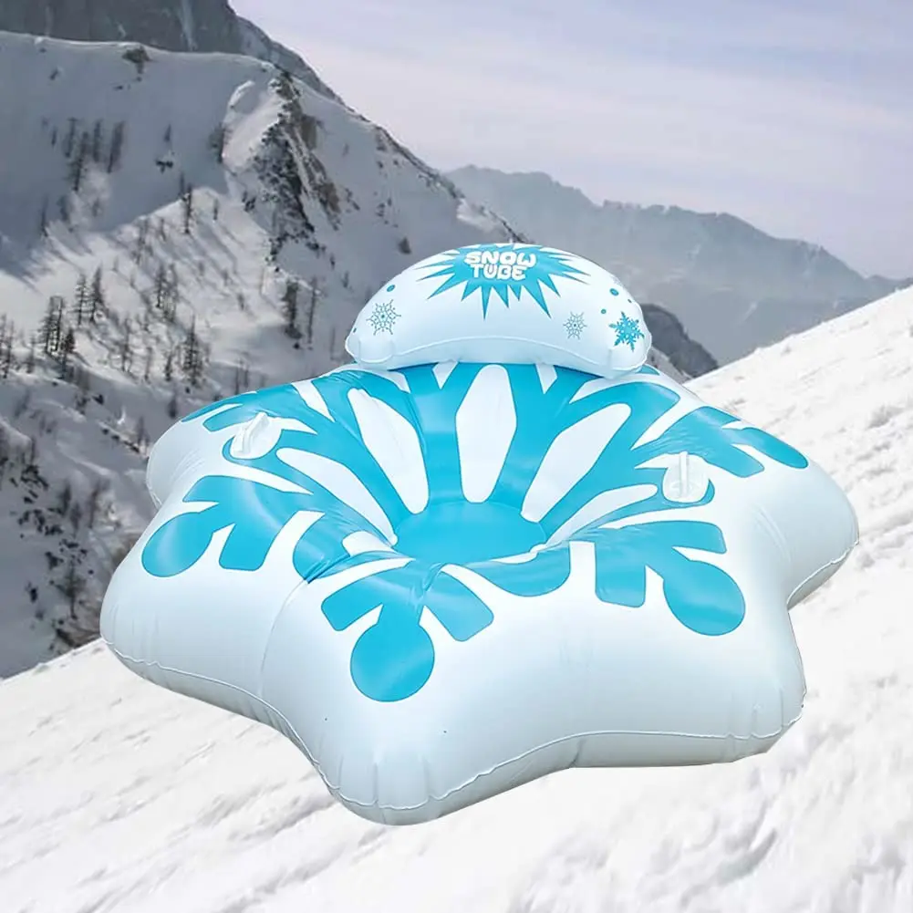 Winter Snow Tube - 47 inch Durable Large Inflatable Snow Sled Heavy Duty 0.6mm Handles Snow Rider
