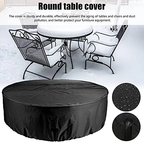 Garden Furniture Round Garden Table Cover set Round Tarpaulin Cover for Garden Table Patio Waterproof UV Resistant cover