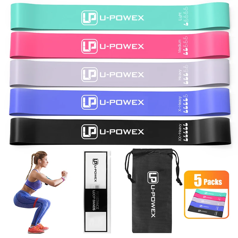 Custom Printed Logo Latex Stretch Exercise Mini Loop Resistance Band Sets for Gym Yoga Fitness