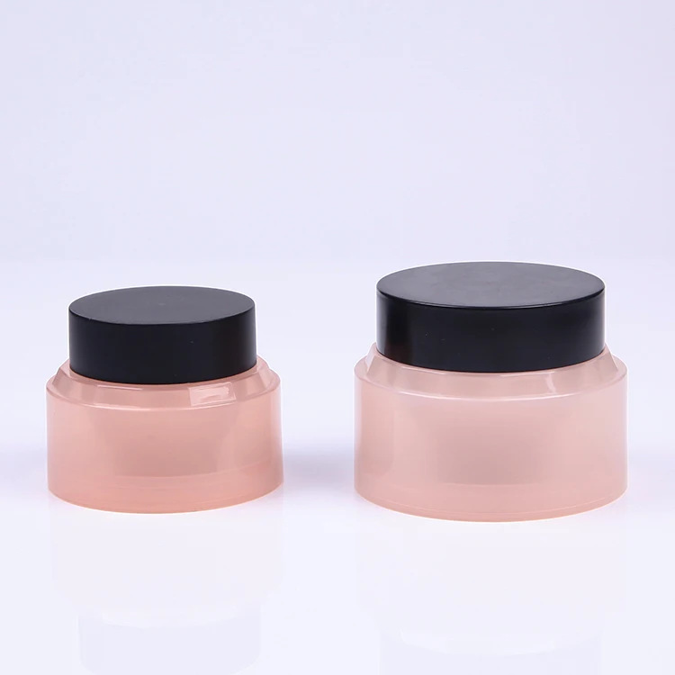 
wholesale 30ml PP material plastic jar pink color with black screw cap cream jar 