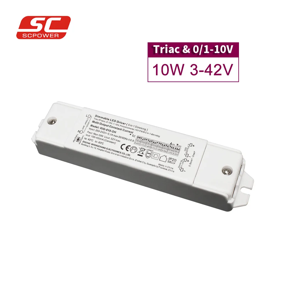 3V to 42V DC driver 100ma 300ma triac 1-10v 010v led driver 9watt