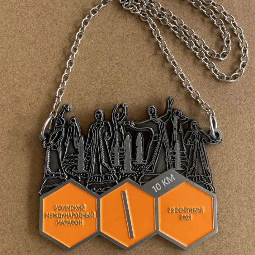 High quality custom necklace medal chain medal marathon medal with chain
