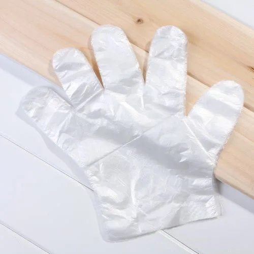
Clear and Blue HDPE Disposable Plastic PE Glove 