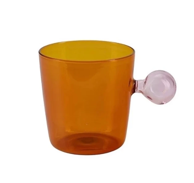 Wholesale Customized Colored Beverage Water Cups Latte Mugs With Bubble Handle