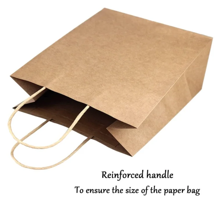 Wholesale Brown Kraft Paper Bag Accept Custom Printing Fast Food Take Away Twisted Handle Shopping Bag