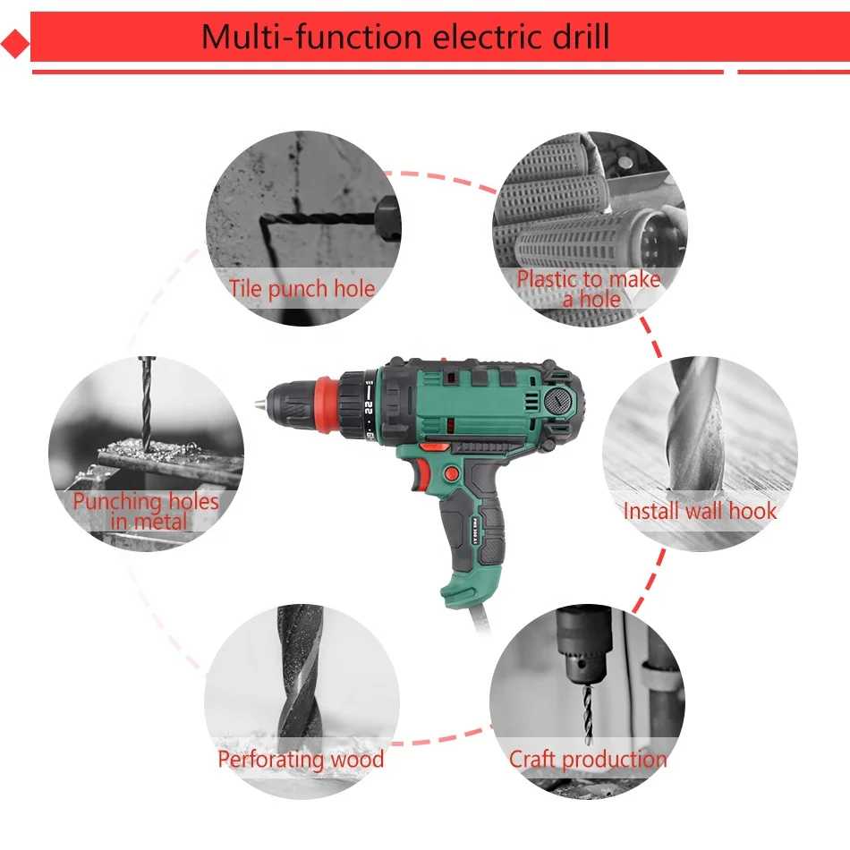 40 N.m Corded Power Drill in Electric Drills with 10mm Quick-Release Chuck,4m Cord Screwdriver Accessory,230V Torque Drill Tool