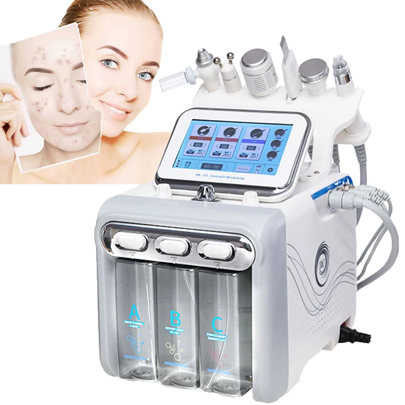 6 in 1 Hydra Led Mask Skin Peeling Blackhead Extraction Hydro Aqua Facial Dermabrasion Beauty Machine
