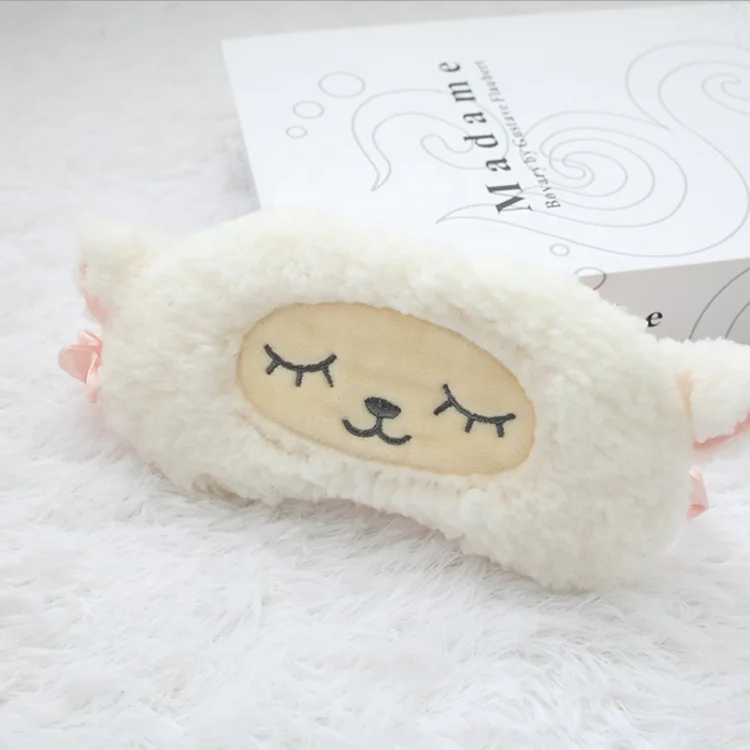 Super comfortable fabric plush eye mask for sleeping bear bunny stuffed animal eyeshade cute plush patch toy