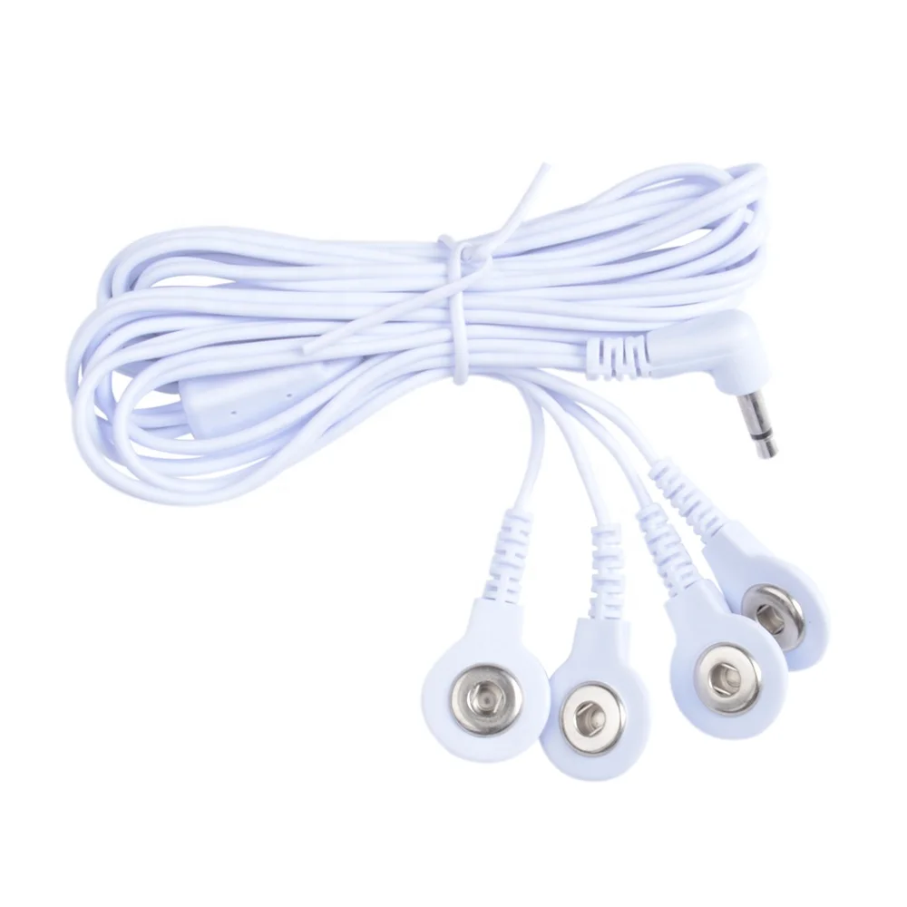 Konmed TENS Unit  4  in 1 snap Electrode TENS lead wire/cables with DC2.5MM 3.5MM RCA plug for TENS massage
